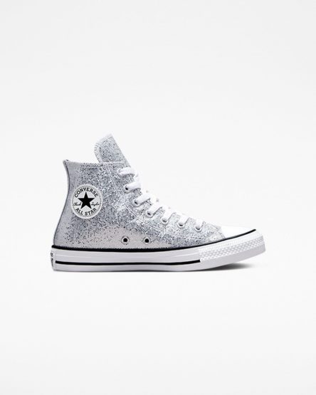 Zapatillas Altas Converse Chuck Taylor All Star Glitter Niña Plateadas Gris Negras | PE 4L2E78